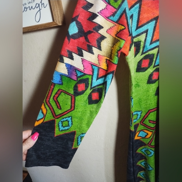 Amma Tunic Top Knit Boho Aztec Southwestern Comfy - Picture 5 of 16